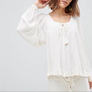 ASOS Cream Long Sleeve Top
